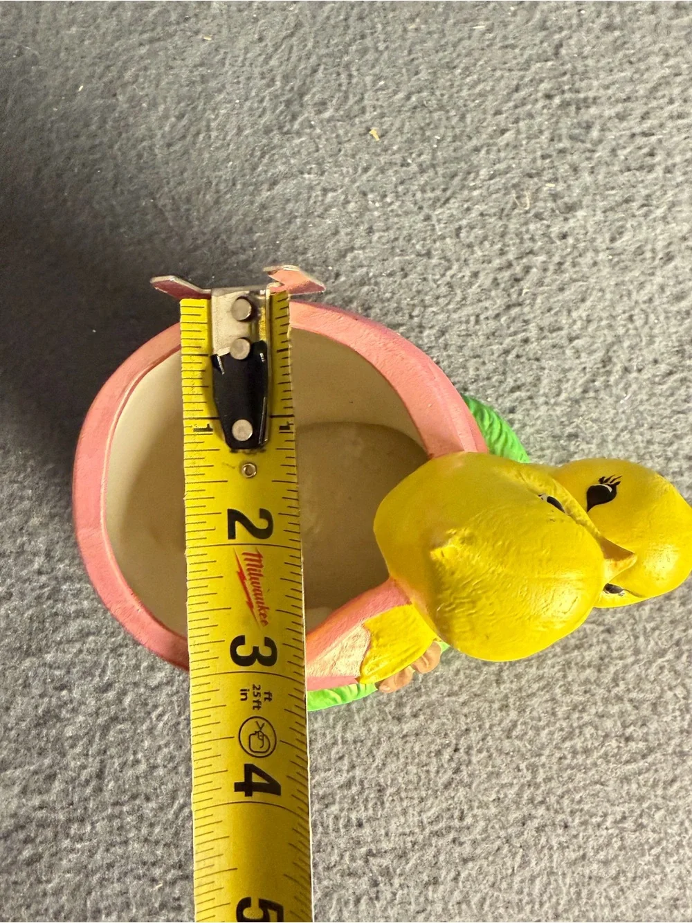 Vintage 1976 Yellow Chick Egg Planter Easter Spring Kitsch Nursery Decor 6”